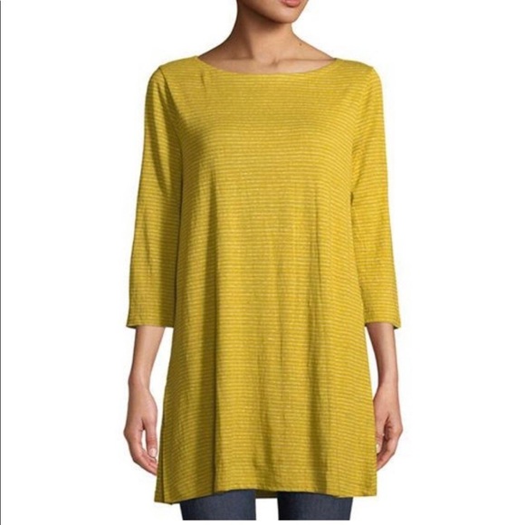 EILEEN FISHER Stripe Organic Linen Tunic TOP XS - Picture 1 of 12